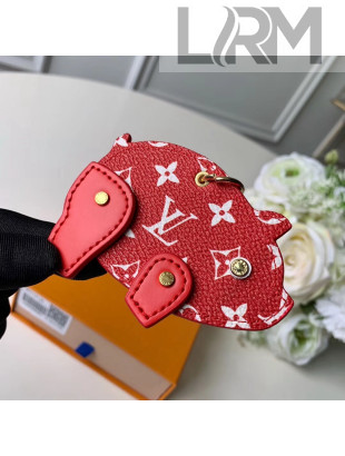 Louis Vuitton Red Monogram Canvas Pig Bag Charm & Key Holder M64181 2019