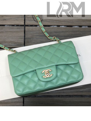 Chanel Shiny Lambskin Classic Mini Flap Bag A69900 Green 2021
