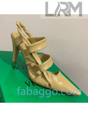 Bottega Veneta Lambskin Twisted Straps Point Sandals 85mm Heel Yellow 2020