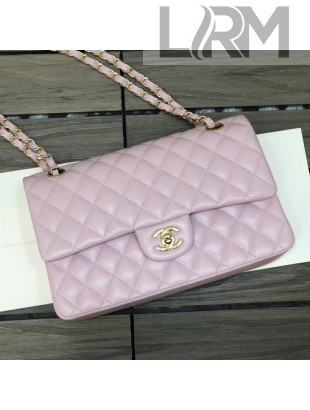 Chanel Shiny Lambskin Classic Medium Flap Bag A01112 Light Pink 2021