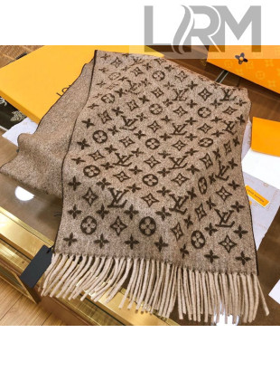 Louis Vuitton Monogram Cashmere Wool Long Scarf 35x200cm Beige 2021