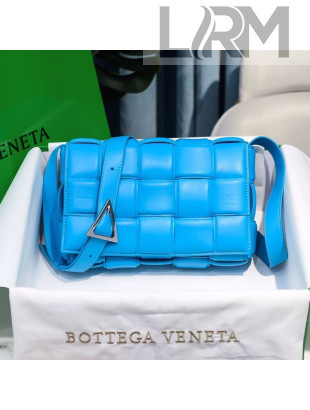 Bottega Veneta Padded Cassette Medium Crossbody Messenger Bag Sky Blue 2020