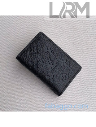 Louis Vuitton Men's Pocket Organizer Wallet in Monogram Embossed Leather M69044 Black 2020