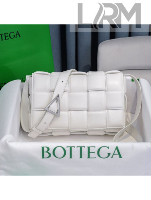 Bottega Veneta Padded Cassette Medium Crossbody Messenger Bag White/Silver 2020