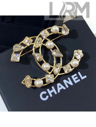 Chanel Large Pearl Crystal Brooch 2019