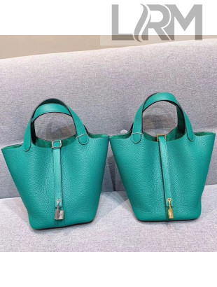 Hermes Picotin Lock 18cm/22cm in Clemence Leather with Silver/Gold Hardware Green(All Handmade)