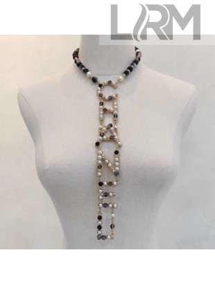 Chanel Pearl CHANEL Necklace AB2500 White/Black 2019