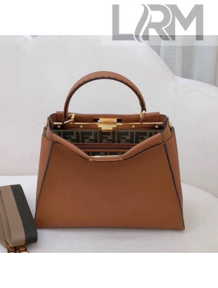 Fendi Peekaboo Iconic Medium Leather Bag Brown 2020