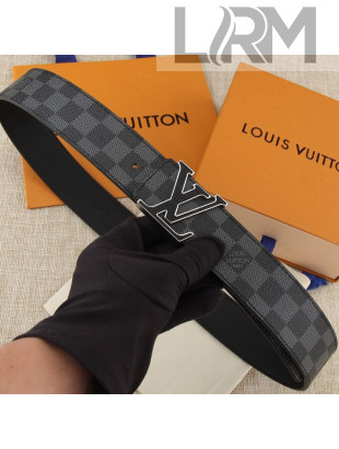 Louis Vuitton LV Initials Damier Cobalt Canvas Reversible Belt 40mm with LV Buckle 2019