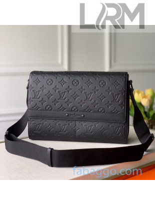 Louis Vuitton Men's Sprinter Messenger G65 Bag in Monogram Embossed Leather M44729 Black 2020