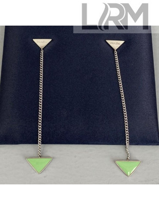 Prada Symbole Drop Earrings Green 2021