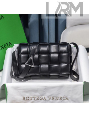 Bottega Veneta Padded Cassette Medium Crossbody Messenger Bag Black/Silver 2020