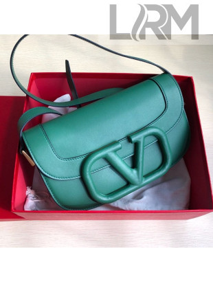Valentino Supervee Supple Calfskin Maxi-Logo Crossbody Bag 1011L Green 2020