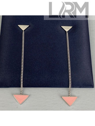 Prada Symbole Drop Earrings Pink 2021