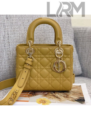 Dior MY ABCDior Small Bag in Cannage Leather Yellow 2020