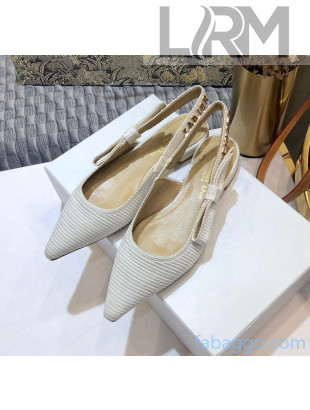 Dior J'Adior Slingback Ballerina Flat With Metal Charm White 2021