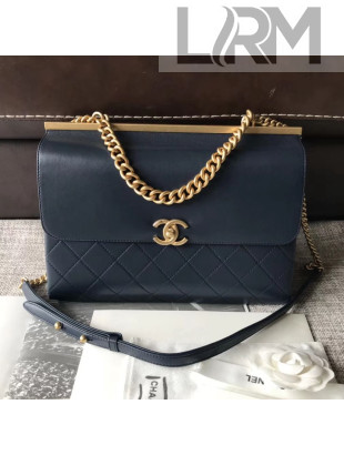 Chanel Lambskin Coco Luxe Large Flap Bag A57087 Deep Blue 2018