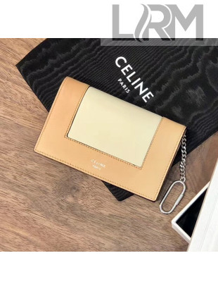 Celine Bicolour Frame Card Holder Apricot 2020