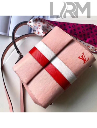 Louis Vuitton Stripes Epi Leather Cluny MM Handbag Pink 2018