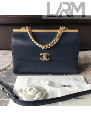 Chanel Lambskin Coco Luxe Small Flap Bag A57086 Deep Blue 2018