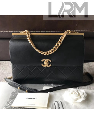 Chanel Lambskin Coco Luxe Large Flap Bag A57087 Black 2018