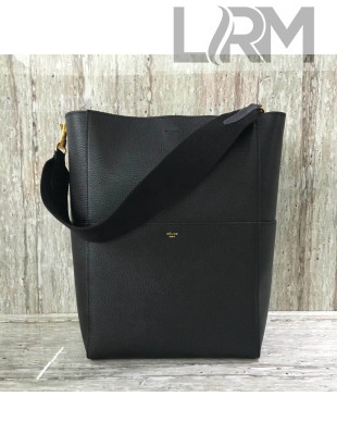 Celine Sangle Bucket Bag in Soft Grained Calfskin Black 2018