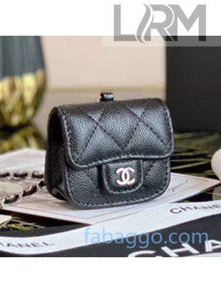 Chanel Grained Quilted Leather Airpods Pro Case with Chain AP1739 Black 2020