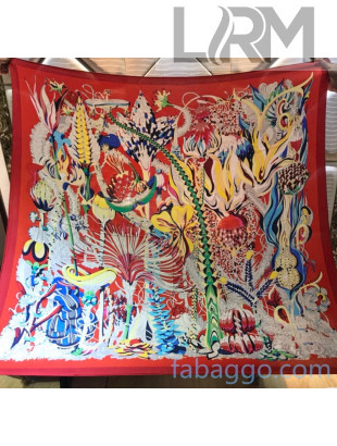 Hermes Silk and Cashmere Square Scarf 140x140cm H2081021 Red 2020