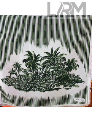 Dior Palms Sqaure Silk Scarf 90x90 Green 2021