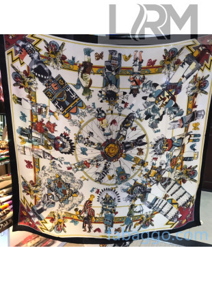 Hermes Silk and Cashmere Square Scarf 140x140cm H2080801 Black/White 2020