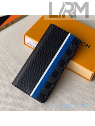 Louis Vuitton Men's Brazza Wallet in Epi Leather M69540 Navy Blue 2020