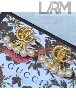 Gucci Pearl Double G Earrings Gold 2020