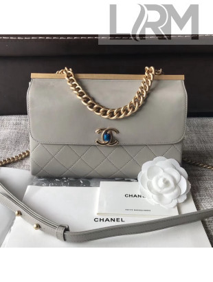 Chanel Lambskin Coco Luxe Small Flap Bag A57086 Grey 2018