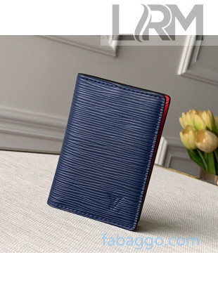 Louis Vuitton Men's Pocket Organizer Wallet in Epi Leather M68717 Blue/Red/Green 2020