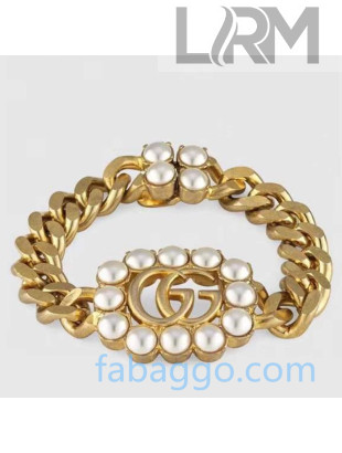 Gucci Pearl Double G Bracelet Gold 2020