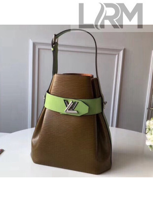 Louis Vuitton Two-tone Epi Leather Twist Bucket Bag Army Green/Viridis 2019