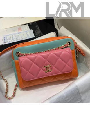 Chanel Small Camera Case in Lambskin AS1367 Pink/Orange/Green 2020