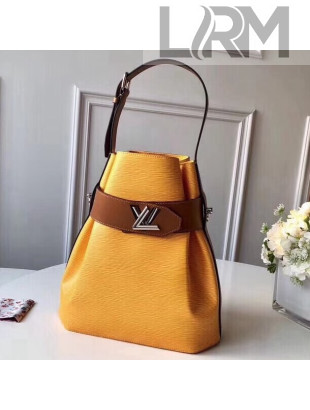 Louis Vuitton Two-tone Epi Leather Twist Bucket Bag Yellow/Brown 2019