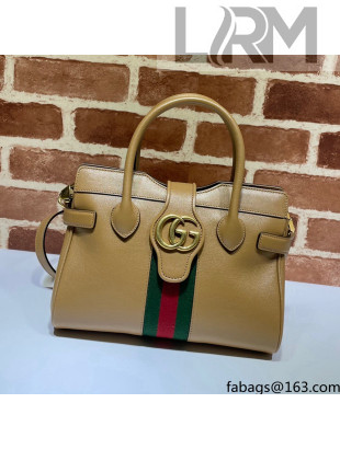 Gucci Small Top Handle Bag with Double G 658450 Brown 2021