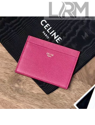 Celine Small Multifunction Card Holder in Grained Calfskin Rosy 2020