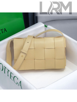 Bottega Veneta Cassette Small Crossbody Messenger Bag in Maxi-Woven Lambskin Nude 2020
