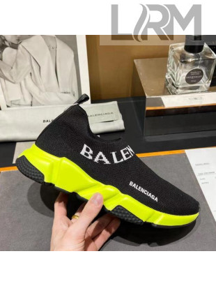 Balenciaga Speed Knit Sock Boot Sneaker Black/Yellow 2021 05308