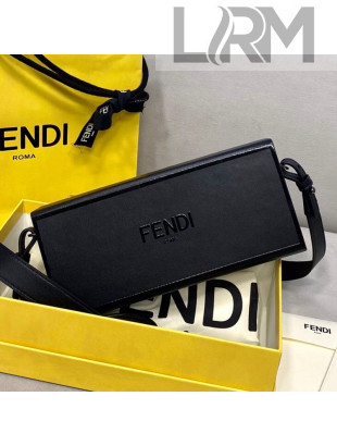 Fendi Wood and Leather Horizontal Box Mini Bag Black 2021
