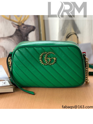 Gucci GG Marmont Small Shoulder Bag With Enamel Hardware 447632 Green 2021