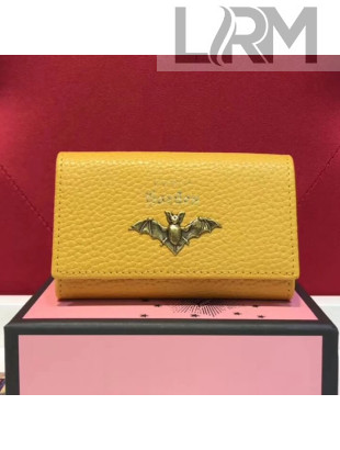Gucci Garden Bat Leather Key Holder 519801 Yellow 2018