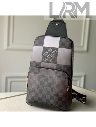 Louis Vuitton Men's Avenue Sling Shoulder Bag N40403 Damier Graphite Canvas/Grey 2020