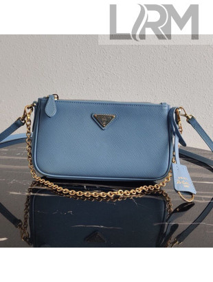 Prada Saffiano Calfskin Mini Bag 1BH171 Blue 2020