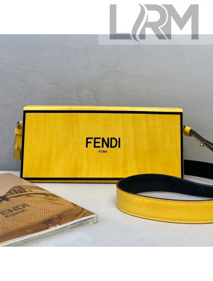 Fendi Wood and Leather Horizontal Box Mini Bag Yellow 2021