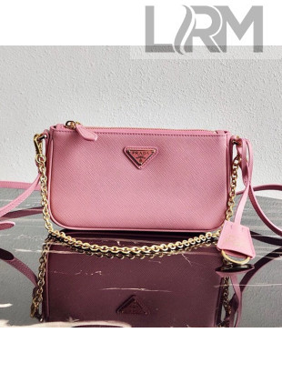 Prada Saffiano Calfskin Mini Bag 1BH171 Pink 2020