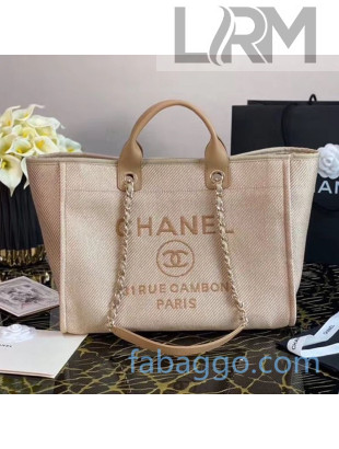 Chanel Deauville Mixed Fibers Large Shopping Bag A66941 Beige 2020